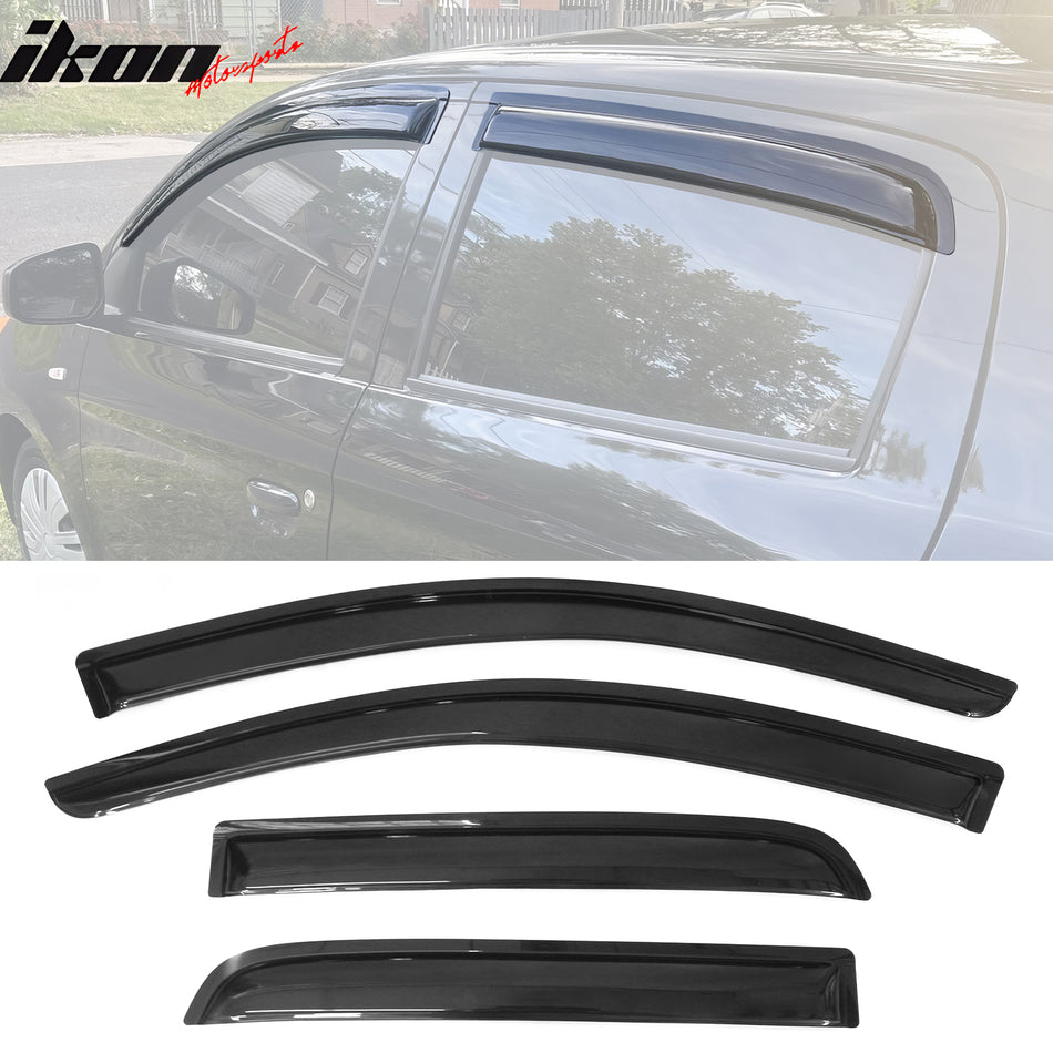 2014-2024 Mitsubishi Mirage Hatchback Window Visors 4Pc Set