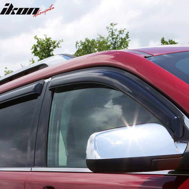 Window Visor Compatible With 1998-2001 Nissan Altima, Slim Style Acrylic Black Sun Rain Wind Guards Cover 4Pcs Set By IKON MOTORSPORTS, 1999 2000