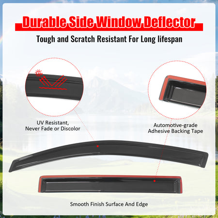Fits 04-16 Nissan Armada 04-10 Infiniti QX56 Window Visors Acrylic 4Pc Set