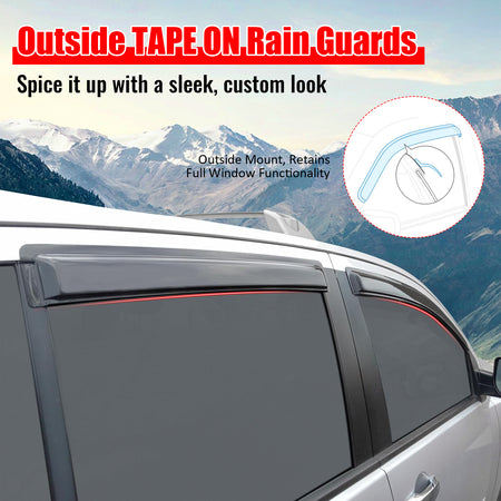 Fits 04-16 Nissan Armada 04-10 Infiniti QX56 Window Visors Acrylic 4Pc Set