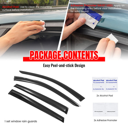 Fits 2025 Nissan Kicks Window Visors Vent Rain Wind Sun Guards Deflector Tape-On