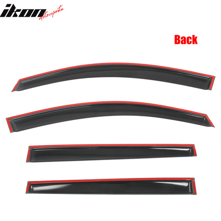 Fits 18-25 Nissan LEAF Window Visors Vent Rain Wind Sun Guards Deflector Tape-On