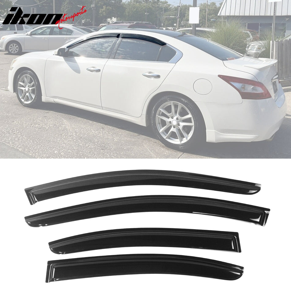 2009-2015 Nissan Maxima Tape On Smoke Tinted Window Visors Acrylic