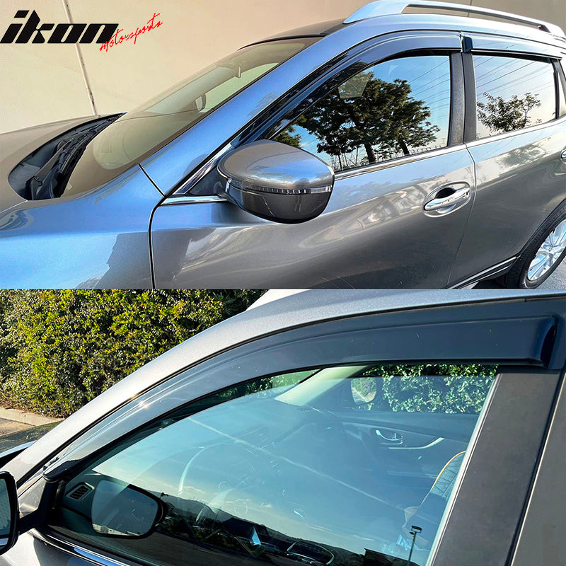 Fits 14-20 Nissan Rogue SV & SL 4PCS Window Visors Sun Rain Wind Shield Acrylic