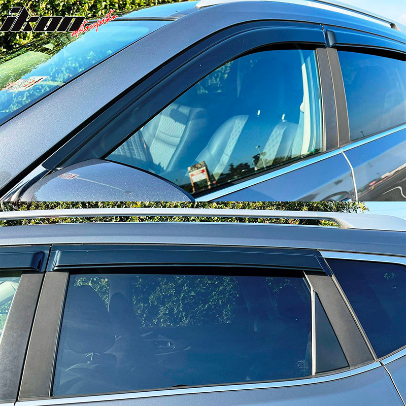 Fits 14-20 Nissan Rogue SV & SL 4PCS Window Visors Sun Rain Wind Shield Acrylic
