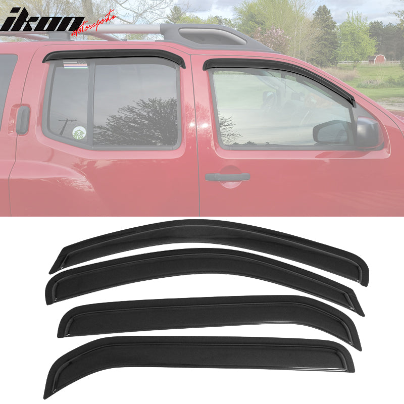 2005-2016 Nissan Xterra Tape On Smoke Tinted Visor Windows Acrylic
