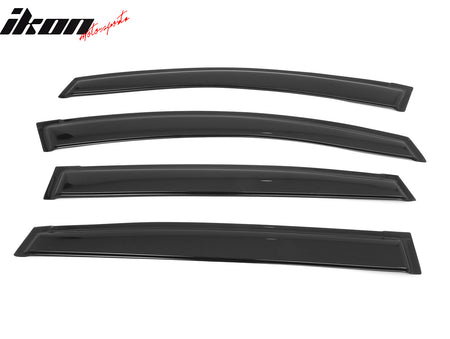 IKON MOTORSPORTS Tape on Window Visors Compatible with 2018-2023 Subaru Crosstrek & 2017-2023 Impreza Hatchback, Acrylic Smoke/Tinted Rain Guards, Side Window Wind Deflectors 4PCS