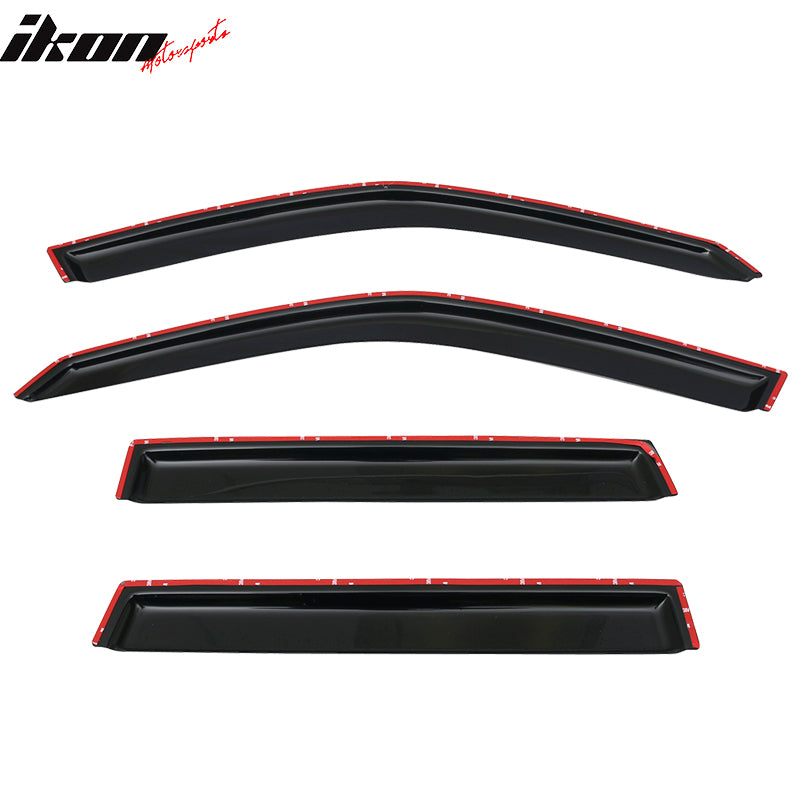 Window Visor Compatible With 2009-2013 Subaru Forester, Window Visor Car Rain Window Shade Visor Dark Smoke 4PC Acrylic by IKON MOTORSPORTS, 2010 2011 2012