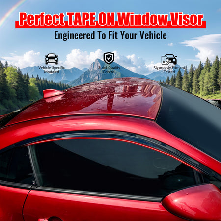 Fit 2022-2026 Subaru BRZ/Toyota GR86 Tape on Window Visor Smoke Acrylic 2PC