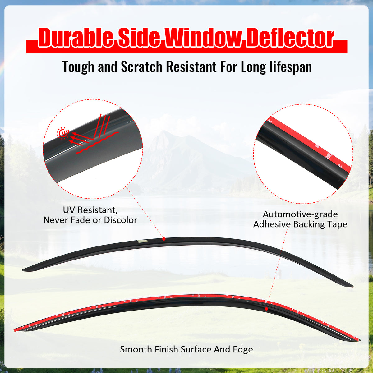 Fits 22-26 Subaru BRZ/Toyota GR86 Window Visors Black Acrylic Sun Rain Guard 2PC