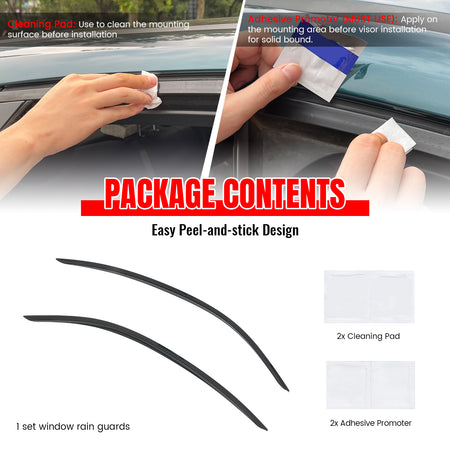 Fits 22-26 Subaru BRZ/Toyota GR86 Window Visors Black Acrylic Sun Rain Guard 2PC