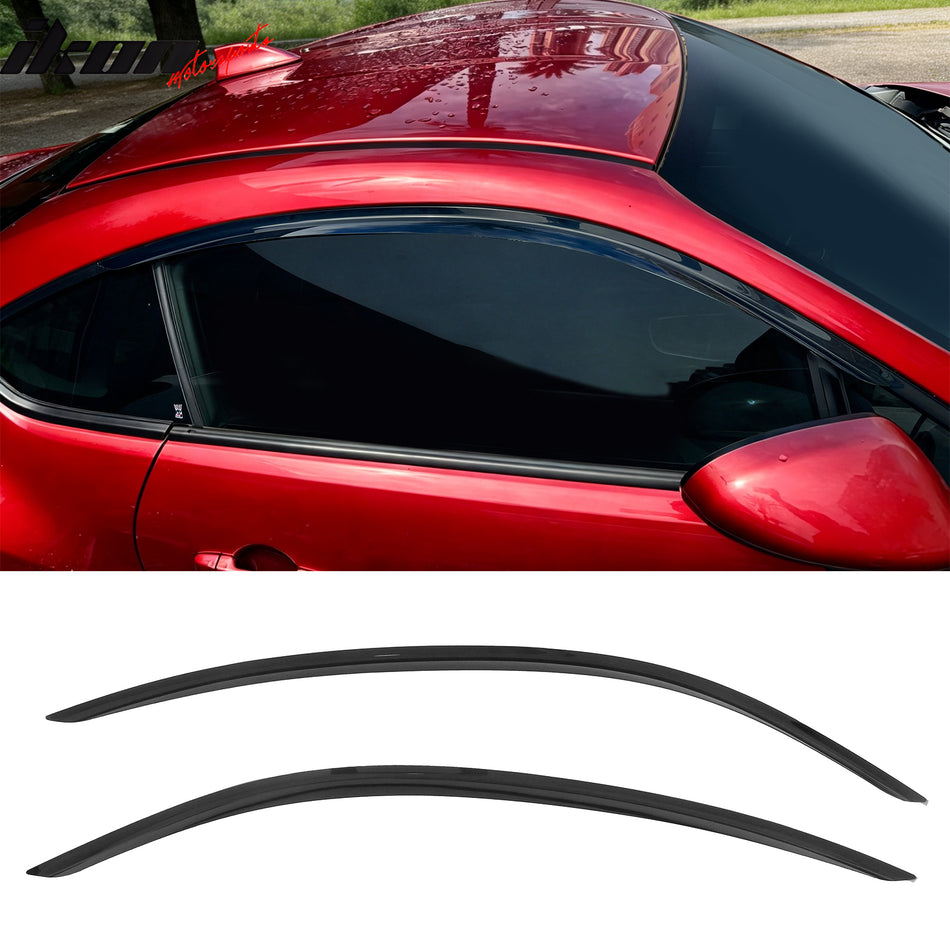 2022-2026 Subaru BRZ/Toyota GR86 Slim Style Acrylic Black Tape on Window Visors Rain Guards Side Wind Deflectors 2PCS