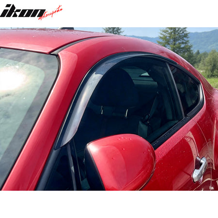 Fits 22-26 Subaru BRZ/Toyota GR86 Window Visors Black Acrylic Sun Rain Guard 2PC