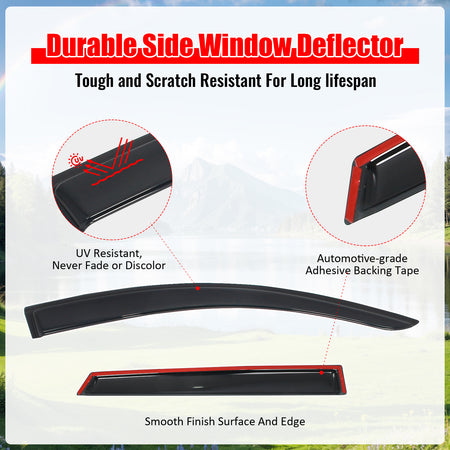 Fits 23-25 Subaru Solterra bZ4X Slim Window Visors Acrylic Sun Shade Rain Guard