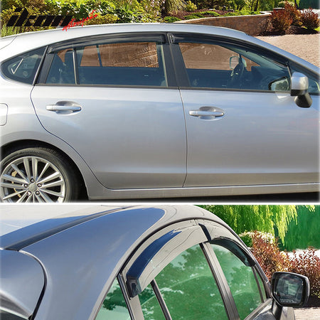 Fits 12-16 Subaru Impreza & 13-17 XV Crosstrek Acrylic Window Visors 4Pc Set