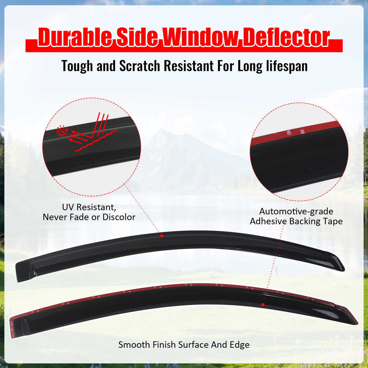 Fits 05-10 Scion TC Acrylic Smoke Window Visor Vent Sun Rain Deflector Guard 2PC