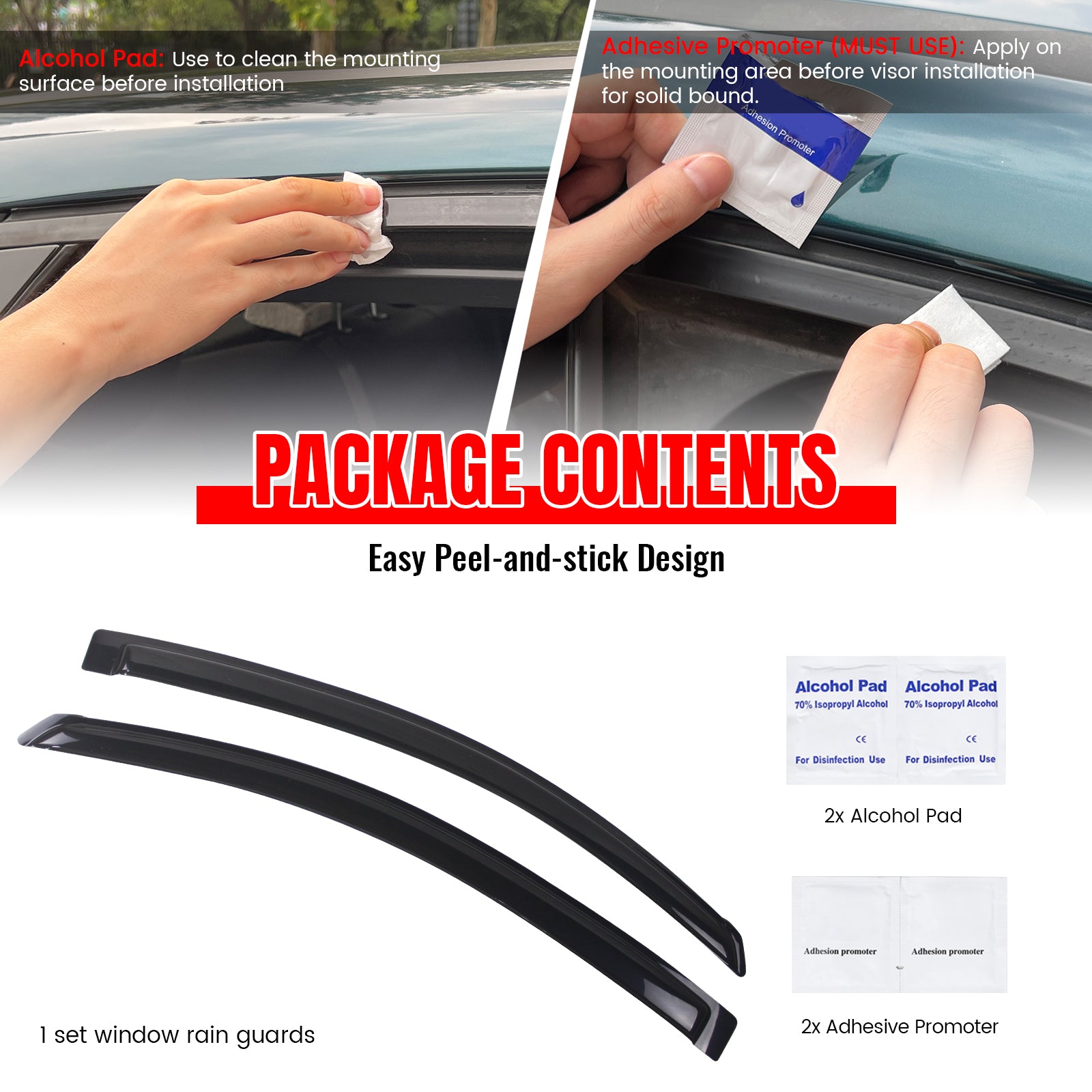 Fits 05-10 Scion TC Acrylic Smoke Window Visor Vent Sun Rain Deflector Guard 2PC