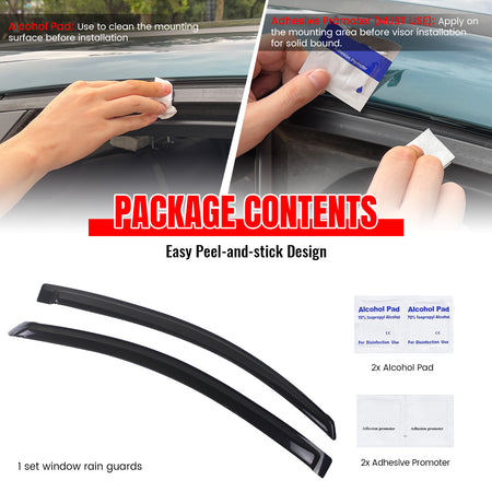 Fits 05-10 Scion TC Acrylic Smoke Window Visor Vent Sun Rain Deflector Guard 2PC