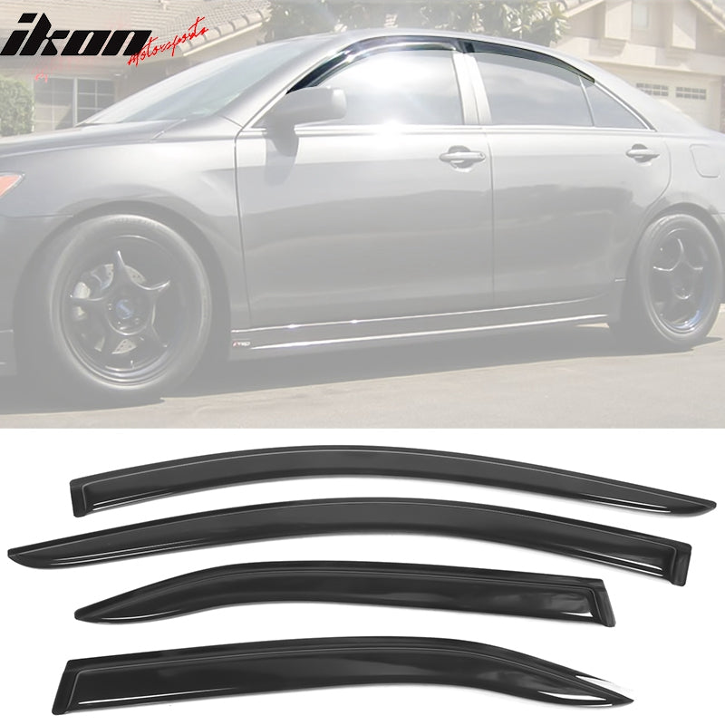 Deflectores De Lluvia WellVisors Para Toyota Camry Sedán 2007-2011 - Tintados En Humo, Material Policarbonato, Fácil Instalación