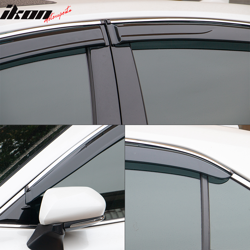 IKON MOTORSPORTS, Window Visor Compatible With 2018-2022 Toyota Camry Vent Sun Shade Rain Guards Side Window Deflectors