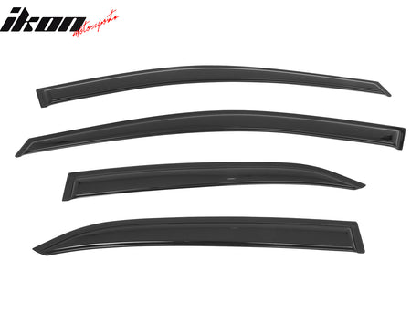 IKON MOTORSPORTS Tape on Window Visors Compatible with 2018-2024 Toyota Camry, Acrylic Smoke/Tinted Rain Guards, Side Window Wind Deflectors 4PCS