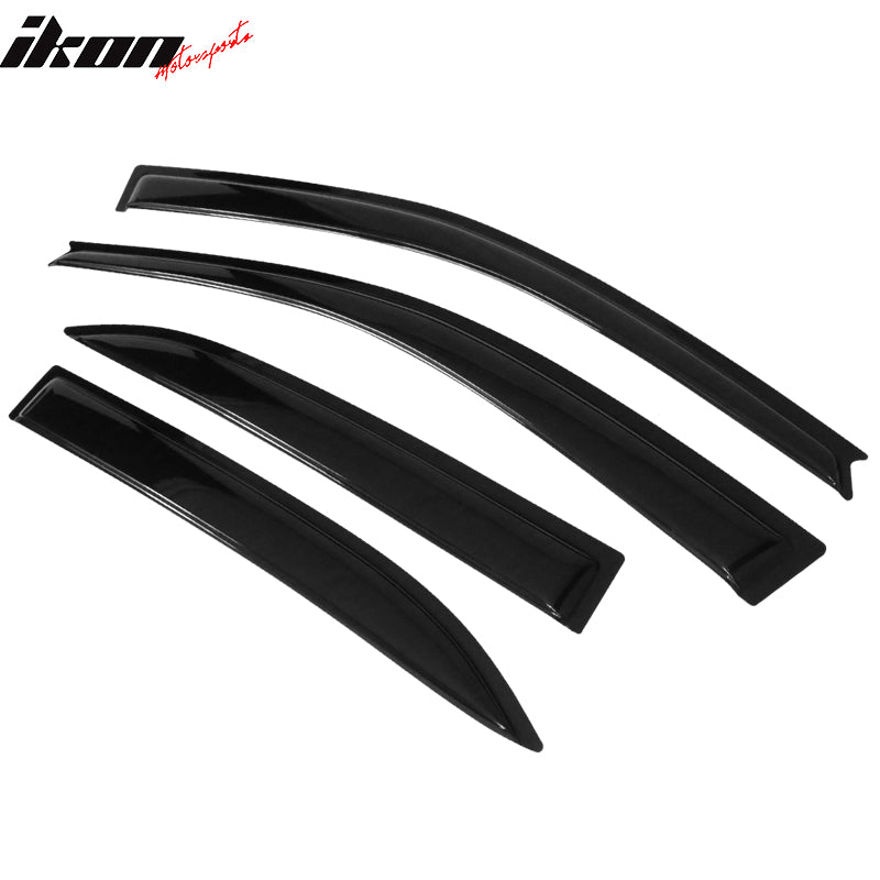 IKON MOTORSPORTS, Window Visor Compatible With 2003-2008 Toyota Corolla Vent Sun Shade Rain Guards Side Window Deflectors