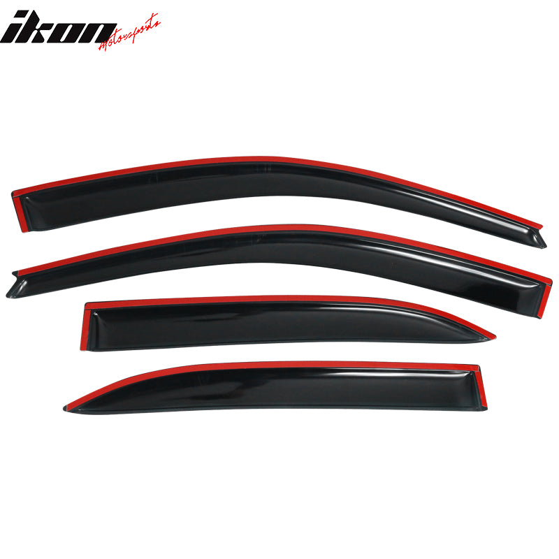 IKON MOTORSPORTS, Window Visor Compatible With 2003-2008 Toyota Corolla Vent Sun Shade Rain Guards Side Window Deflectors