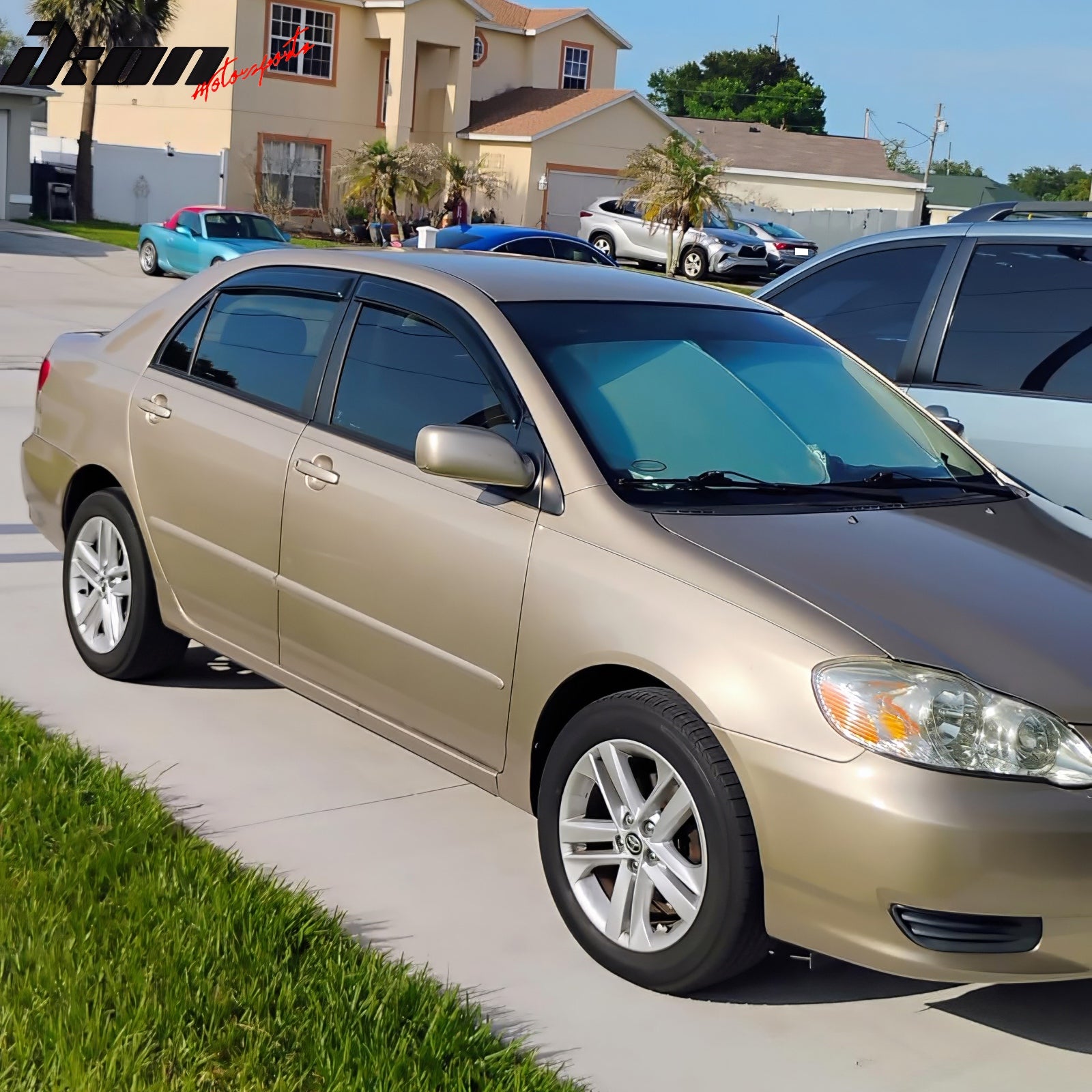 Fits 03-08 Toyota Corolla Window Visors Acrylic Rain Sun Guard Deflector 4PCS