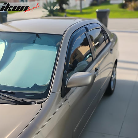 Fits 03-08 Toyota Corolla Window Visors Acrylic Rain Sun Guard Deflector 4PCS