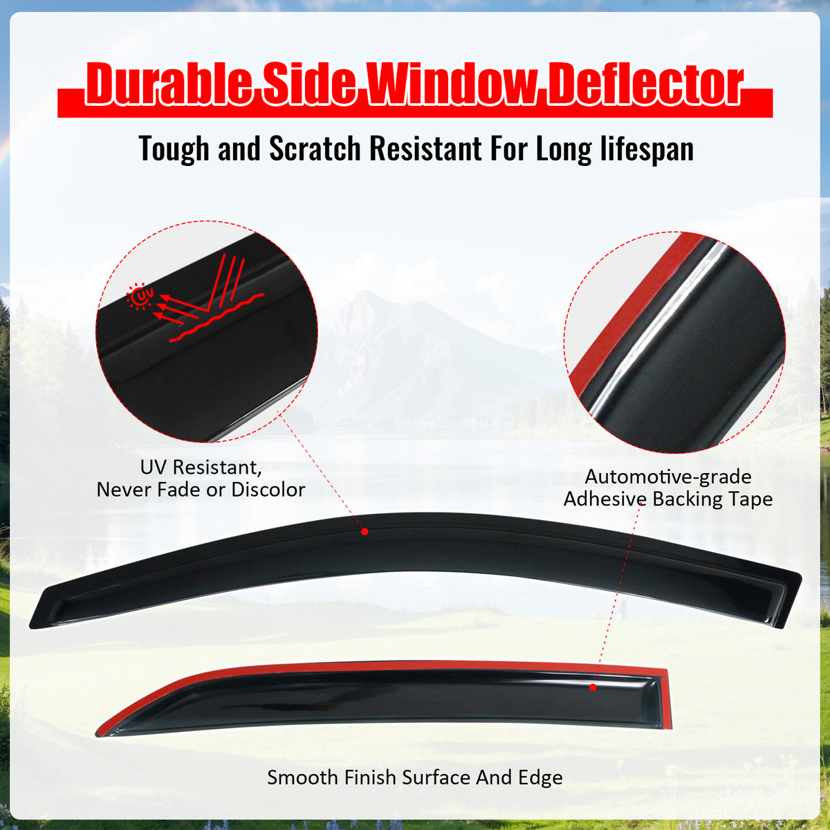 Fits 09-13 Toyota Corolla Acrylic Window Visor Vent Shade Sun Rain Guard 4PC Set