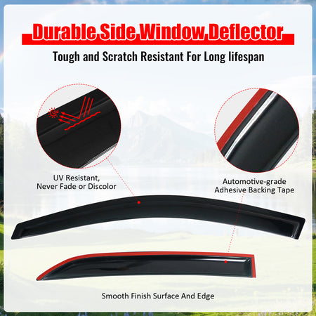 Fits 09-13 Toyota Corolla Acrylic Window Visor Vent Shade Sun Rain Guard 4PC Set