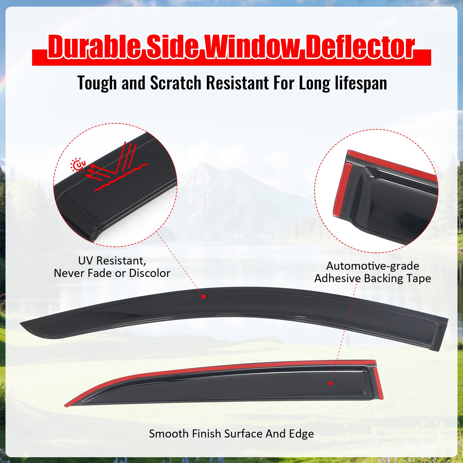Fits 19-26 Toyota Corolla Hatchback & GR Corolla Tape-on Window Visors Deflector