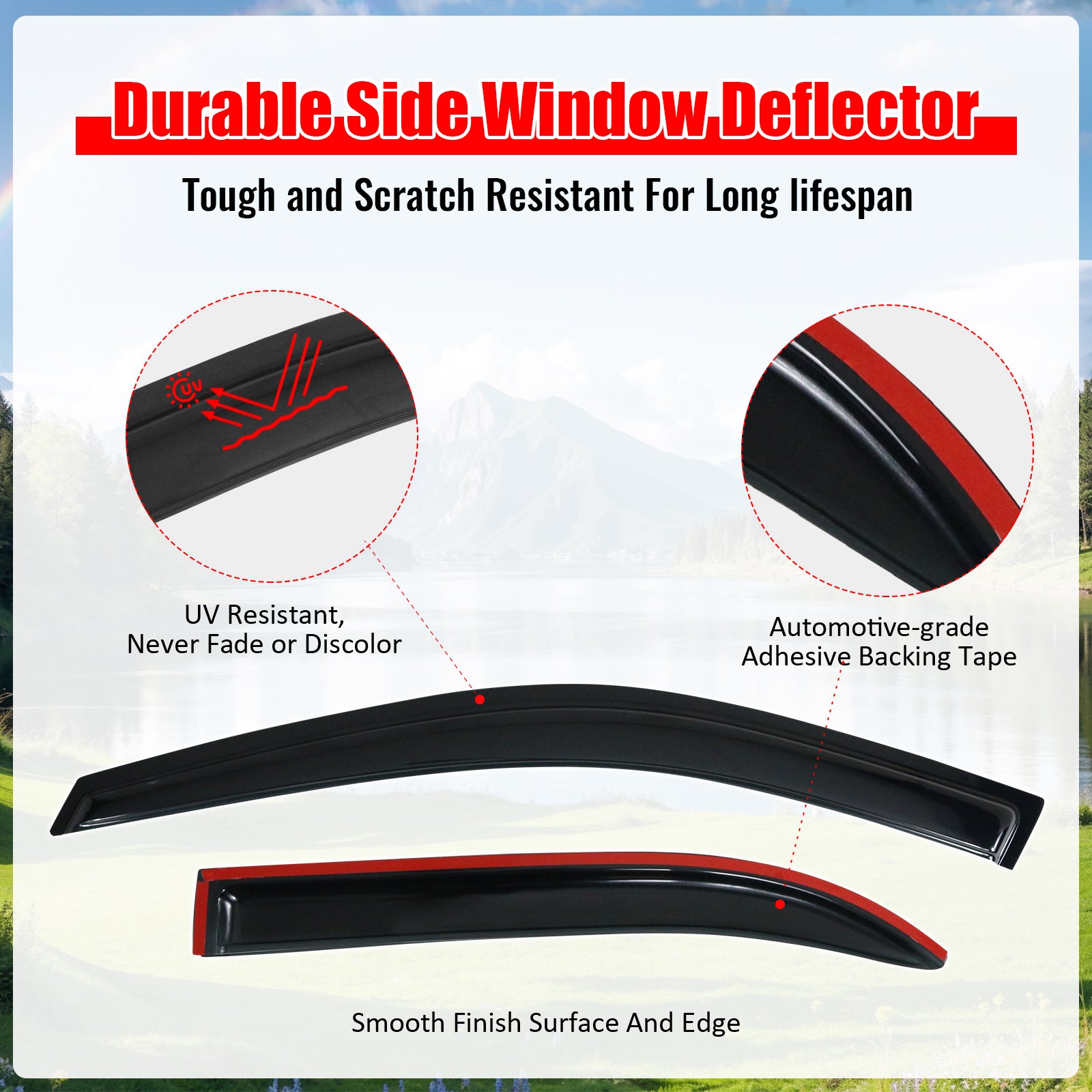 Acrylic Window Visors fits1993-1997 Toyota Corolla Vent Rain Sun Wind Guard