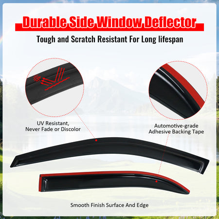 Acrylic Window Visors fits1993-1997 Toyota Corolla Vent Rain Sun Wind Guard