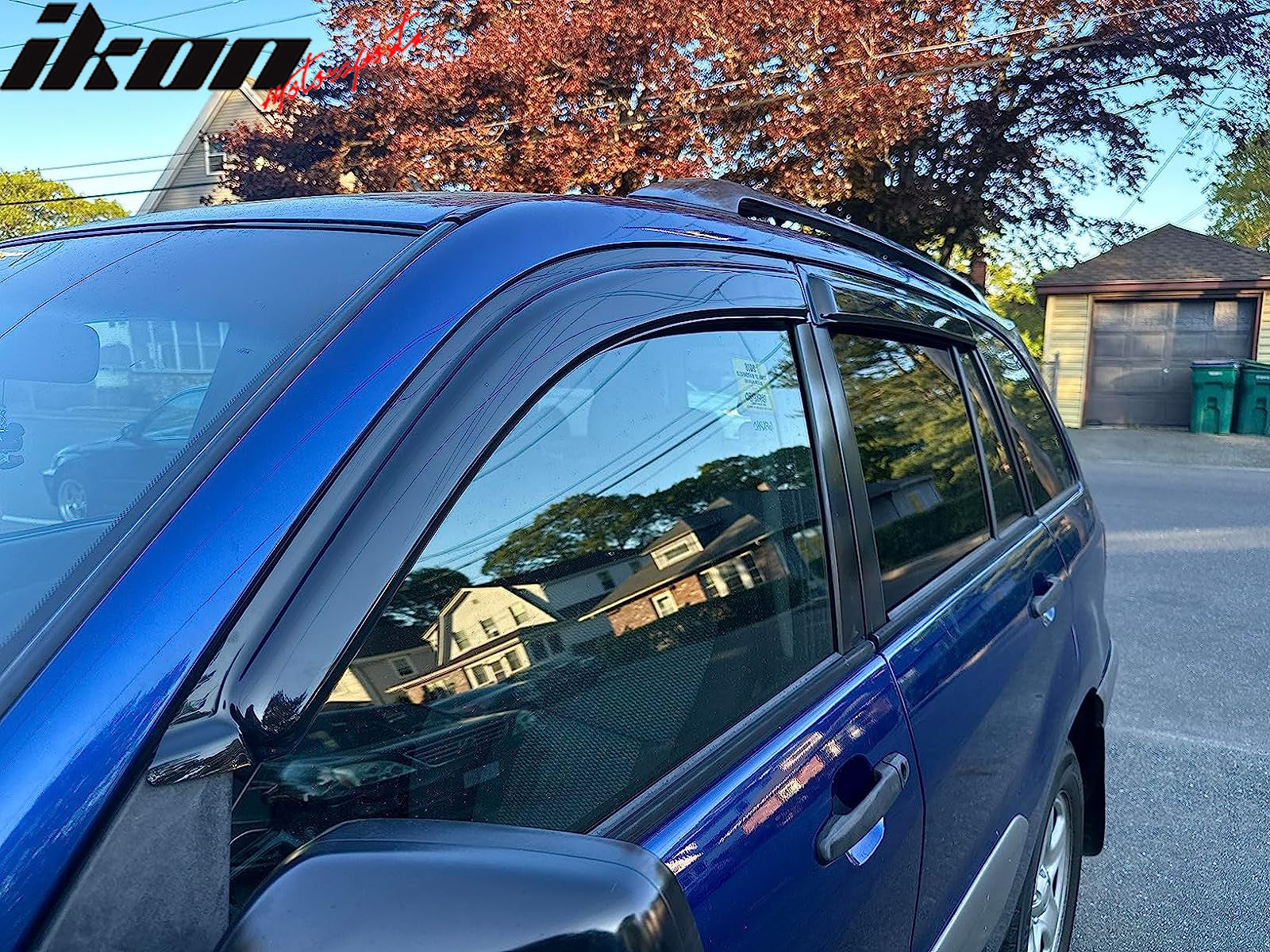Window Visor Deflector Compatible With 2001-2005 Toyota Rav4 4-Door, Slim Tinted Acrylic Resistant Shield Cover Wind Sun Rain Guard by IKON MOTORSPORTS, 2002 2003 2004