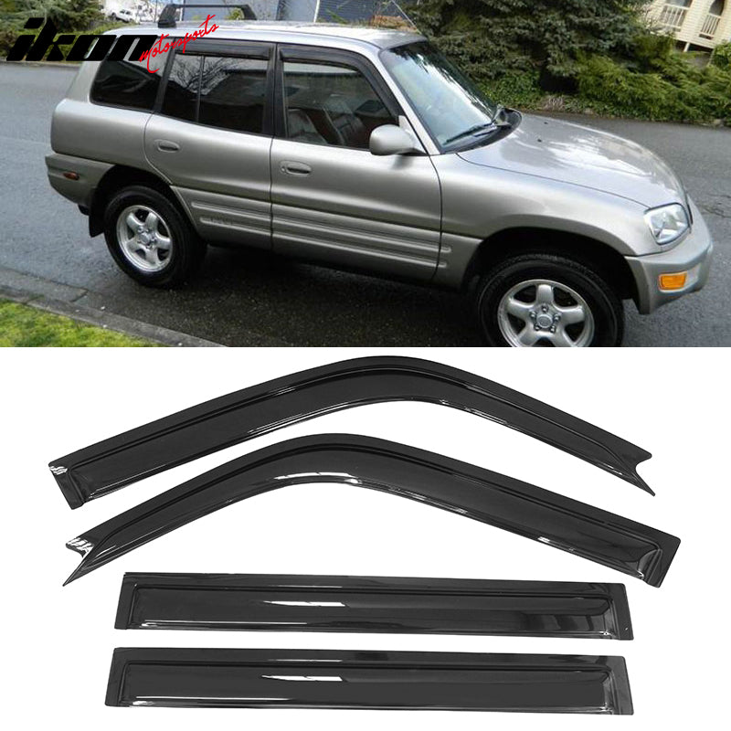 1996-2000 Toyota RAV4 4Pc Set Window Visors Acrylic