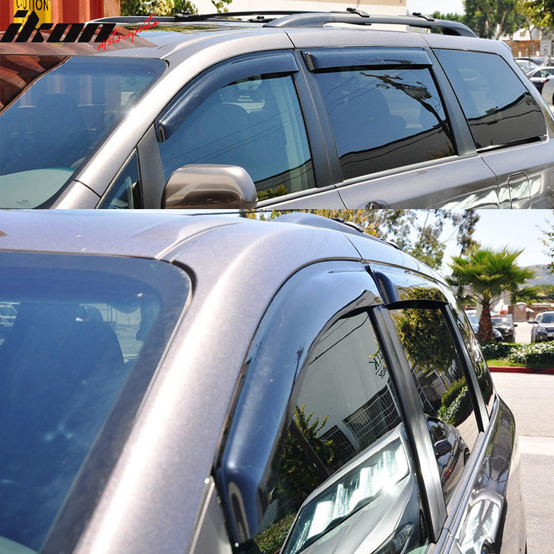 IKON MOTORSPORTS, Window Visor Compatible With 2011-2020 Toyota Sienna Vent Sun Shade Rain Guards Side Window Deflectors