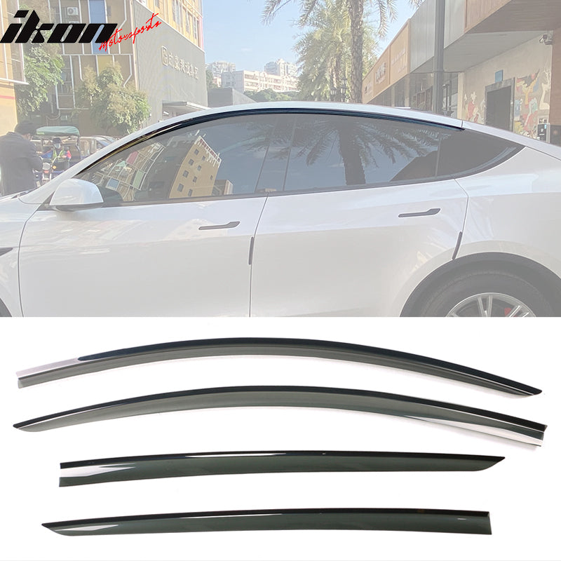 2020-2023 Tesla Model Y Smoke Acrylic Window Visors Deflectors 4PCS