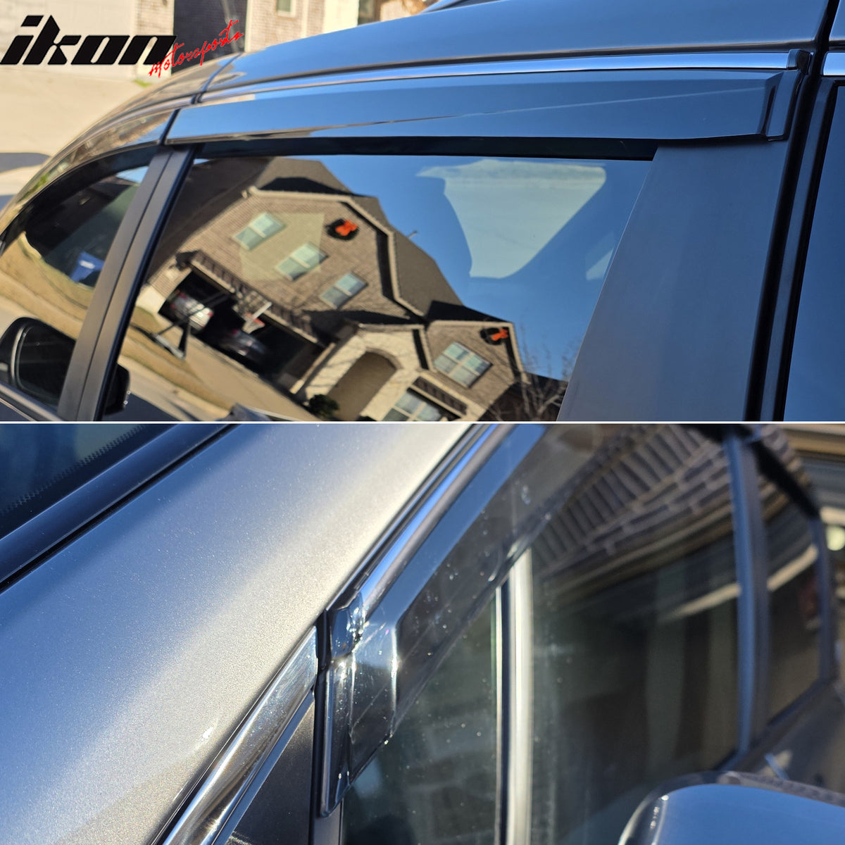 Fits 21-26 Toyota Sienna OE Style Window Visors Sun Rain Guards W/Chrome Trim PC