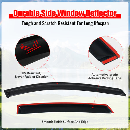 Fits 04-09 Toyota Prius XW20 4PCS Window Visors Sun Guard Rain Deflector Tape-On