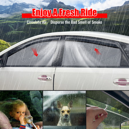 Fits 04-09 Toyota Prius XW20 4PCS Window Visors Sun Guard Rain Deflector Tape-On