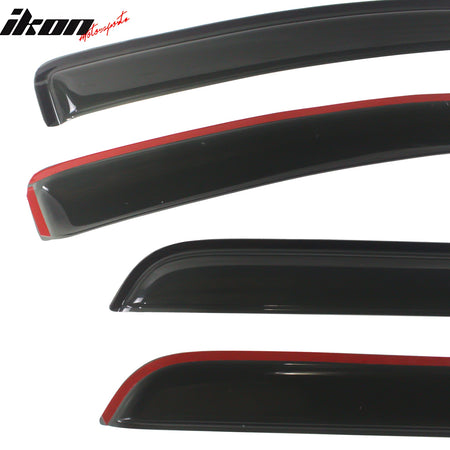 Fits 08-20 Toyota Sequoia Window Visors Acrylic Sun Guard Rain Deflector 4Pc Set