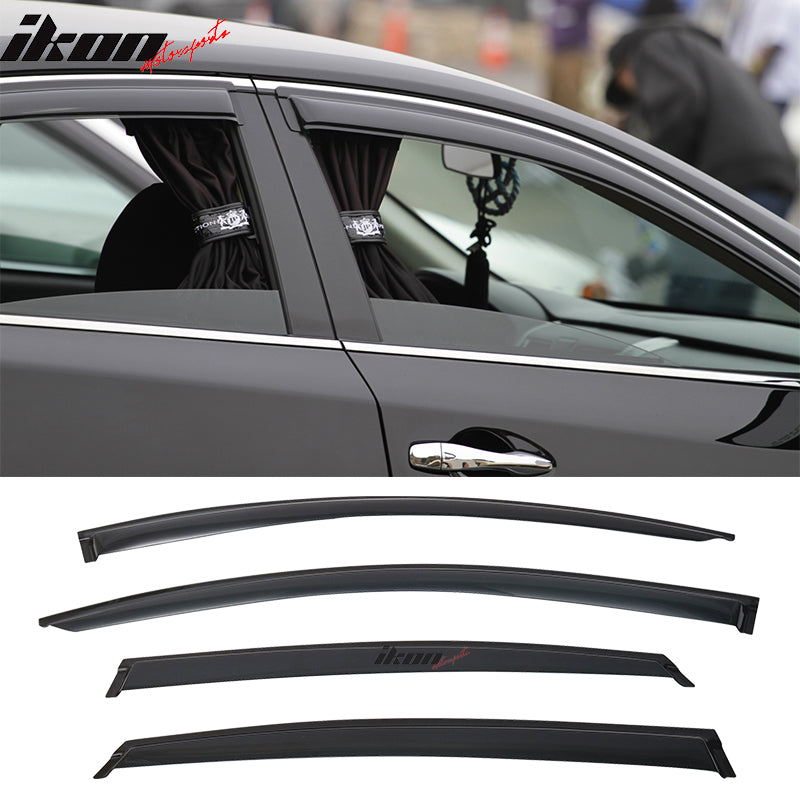 2013-2018 Nissan Altima Slim Style Dark Smoke Window Visors Acrylic