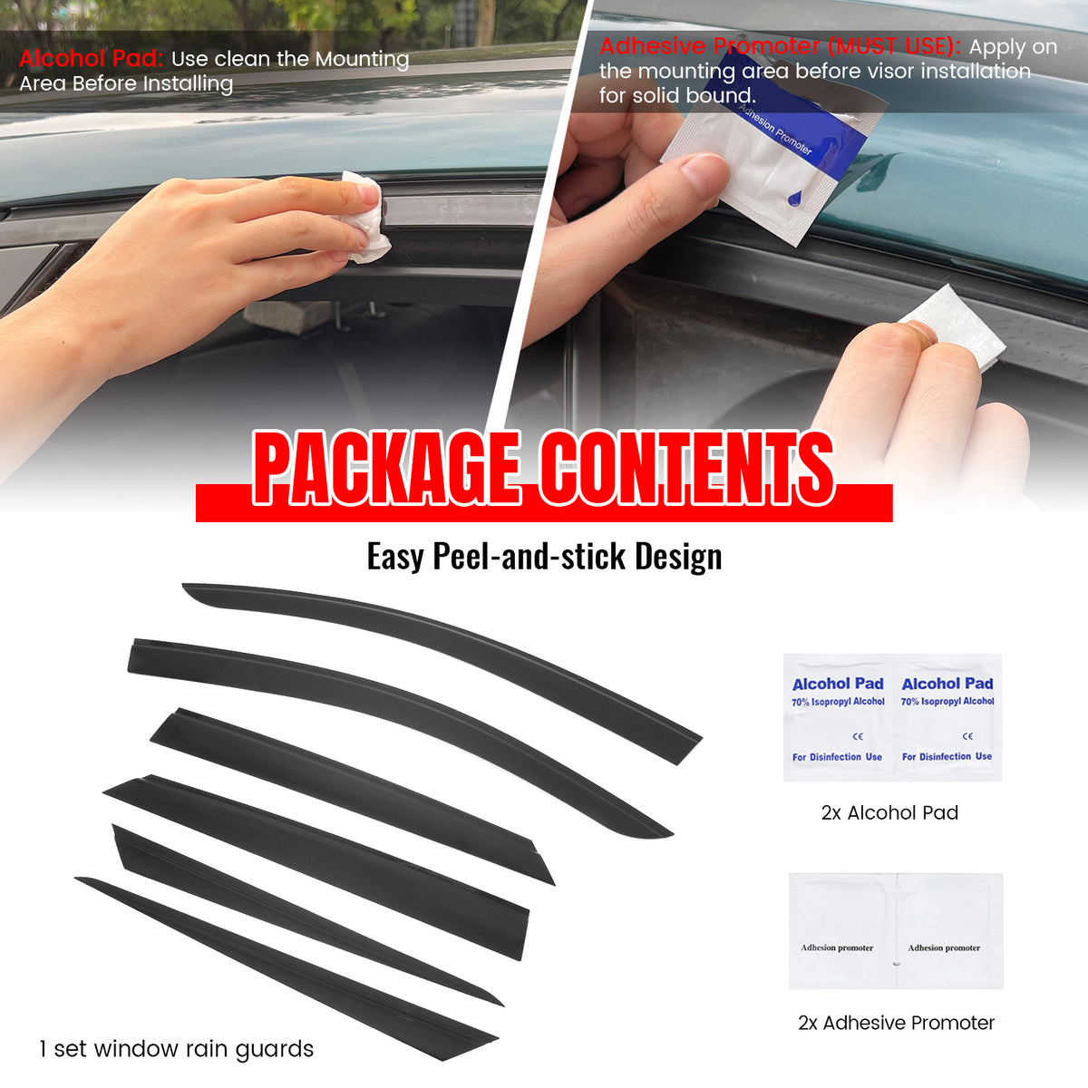 Fits 24-26 Chevy Blazer EV Slim Window Visors Acrylic Sun Shade Rain Guard 6PCS