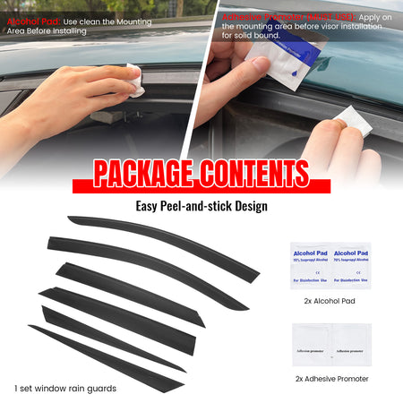 Fits 24-26 Chevy Blazer EV Slim Window Visors Acrylic Sun Shade Rain Guard 6PCS