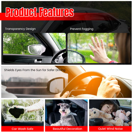 Fits 11-26 Dodge Durango Slim Window Visors Acrylic Sun Shade Rain Guard 6PCS