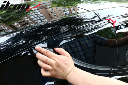 For 20-23 Tesla Model Y ABS Tape-on Window Visor Sun Rain Guard 4PCS Gloss Black