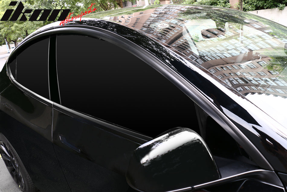 For 20-24 Tesla Model Y ABS Tape-on Window Visor Sun Rain Guard 4PCS