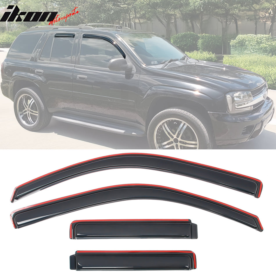 2002-2009 Chevy TrailBlazer& GMC Envoy Window Visors In-Channel Guard