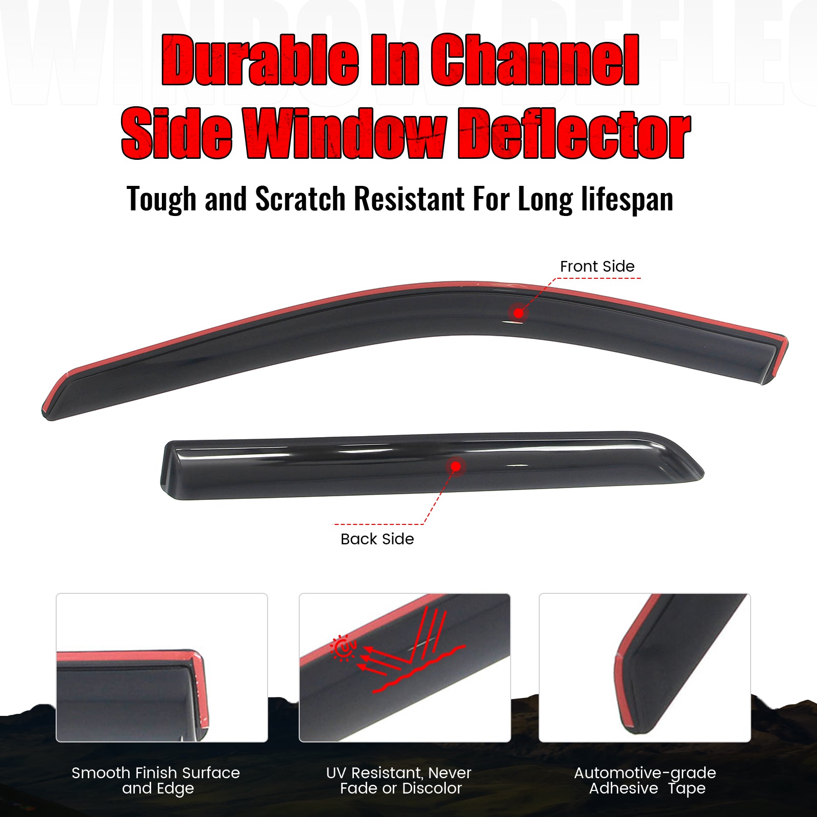 Fits 11-26 Dodge Durango In-Channel Window Visors Vent Rain Guards Deflectors